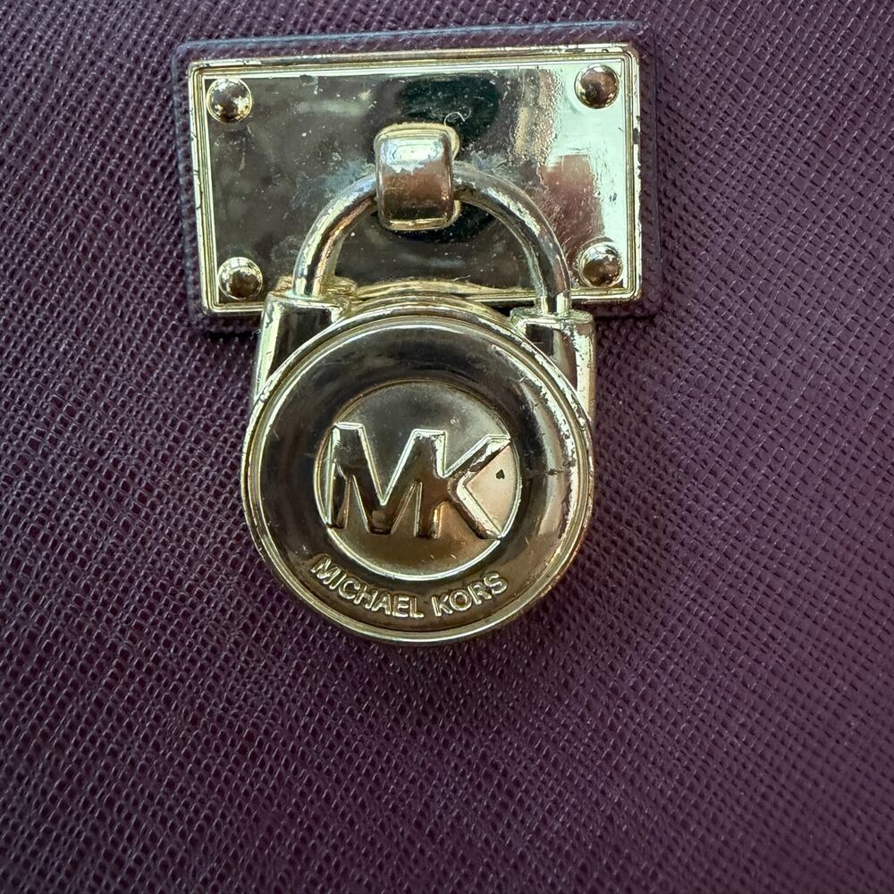 Michael Kors Hamilton Large Zip-Around Wallet in a wine/burgundy color - Picture 3 of 8